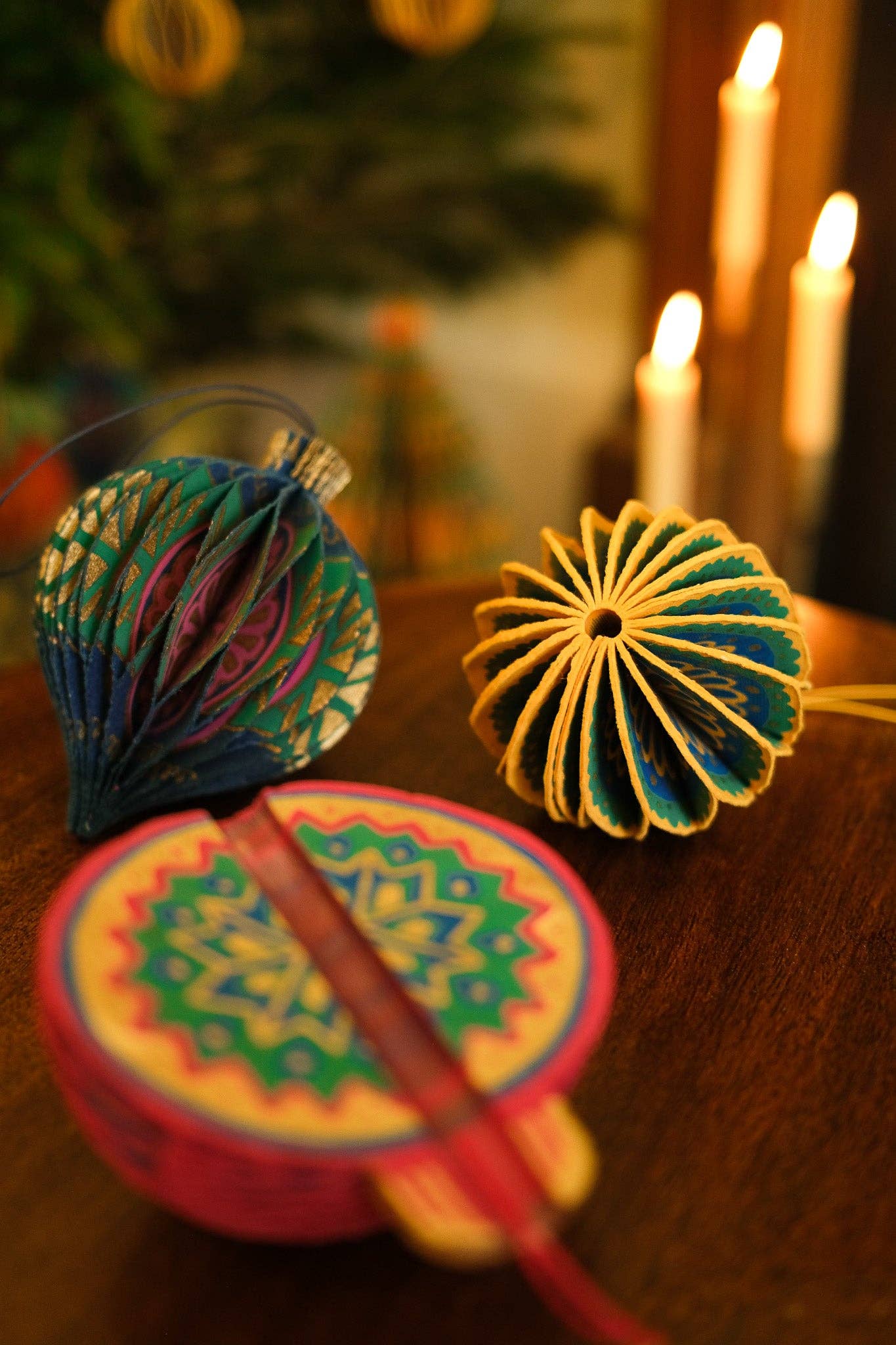 Yellow Bauble Honeycomb Decoration