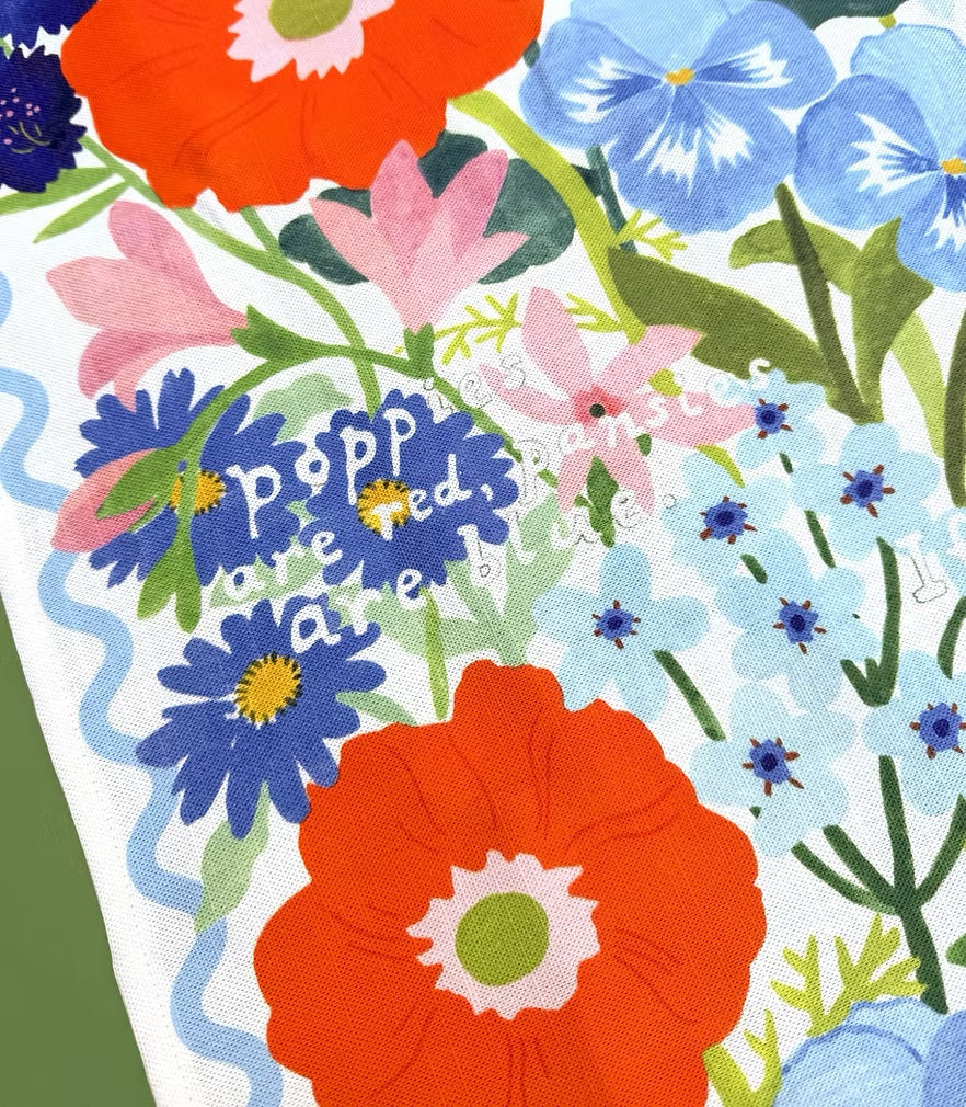 Togetherness Poppies are Red Tea Towel