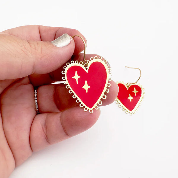 Denz Christmas Heart Earrings