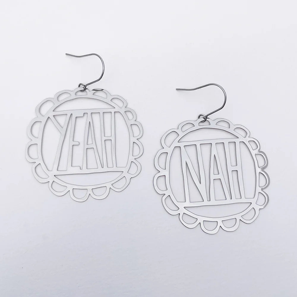 Denz earrings - Yeah/Nah SILVER