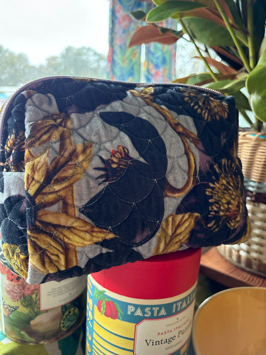 POWDER Quilted Velvet Hellebore Wash Bag