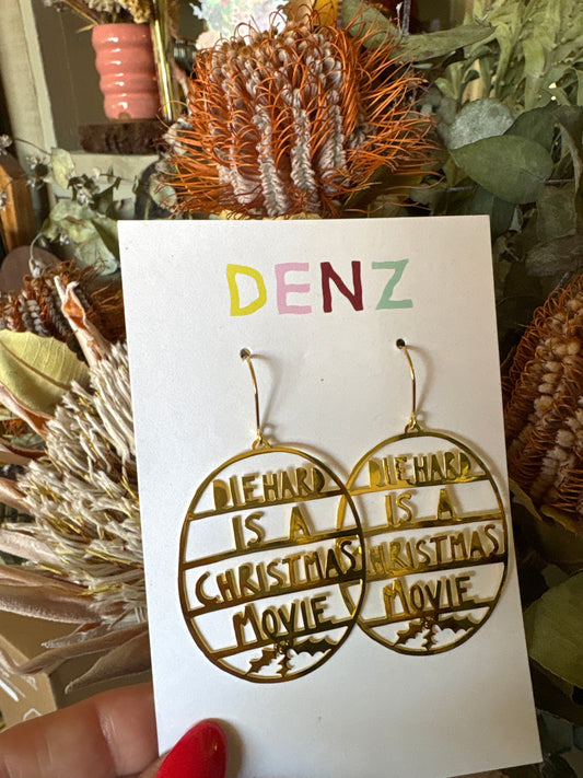 Denz earrings - Die Hard is a Christmas Movie (gold)
