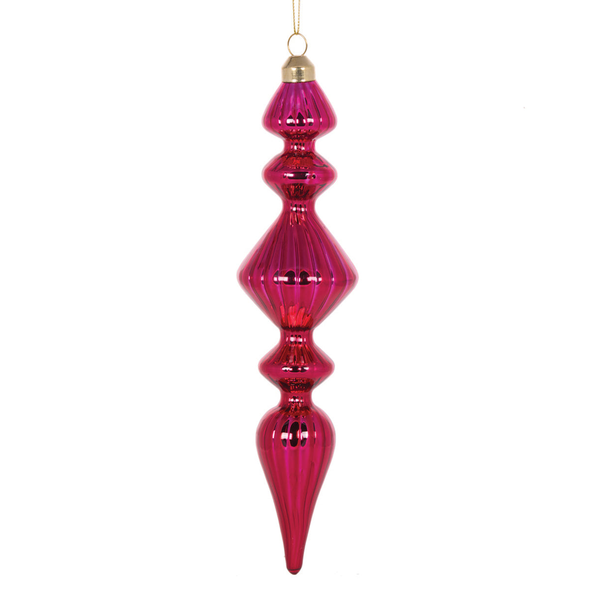 Retro Pink Glass Finial Decoration