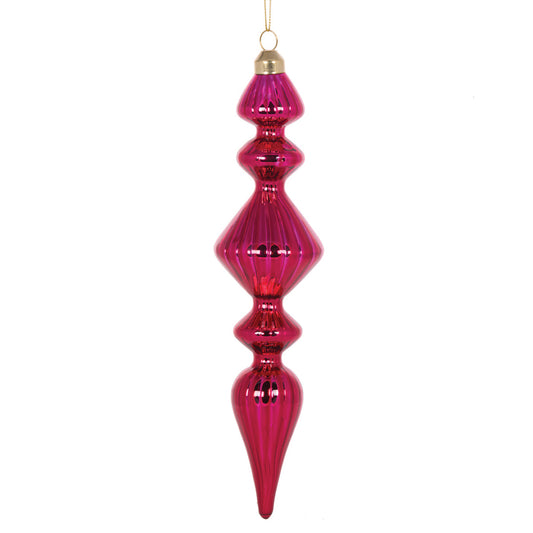 Retro Pink Glass Finial Decoration