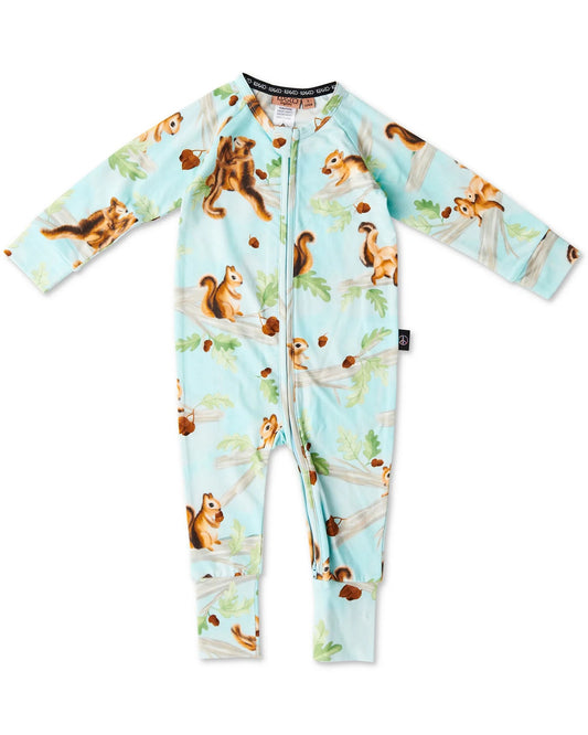 Kip and Co Organic Long Sleeve Zip Romper - Squirrel Scurry
