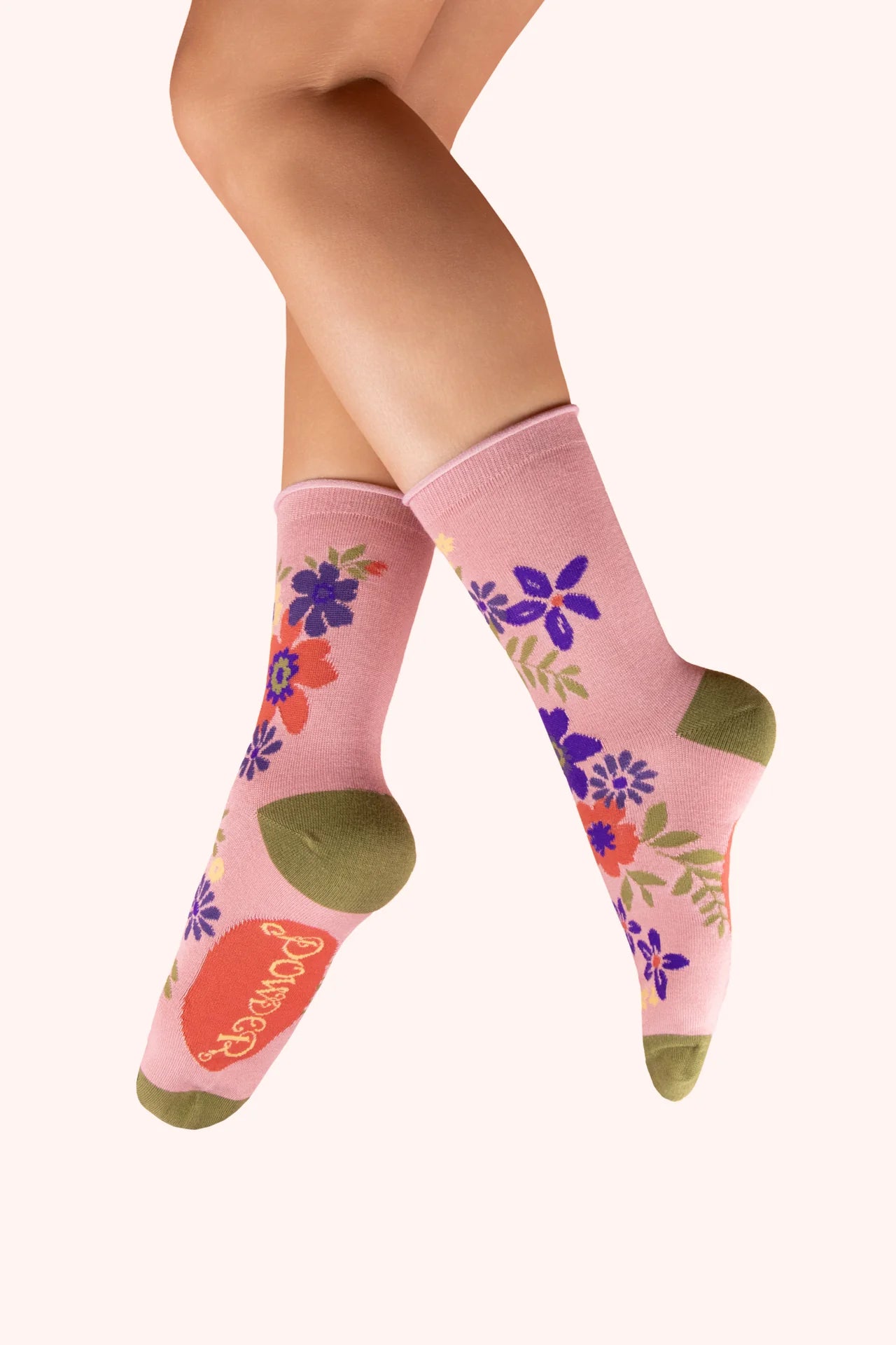 Powder Floral Spray Socks - various colours
