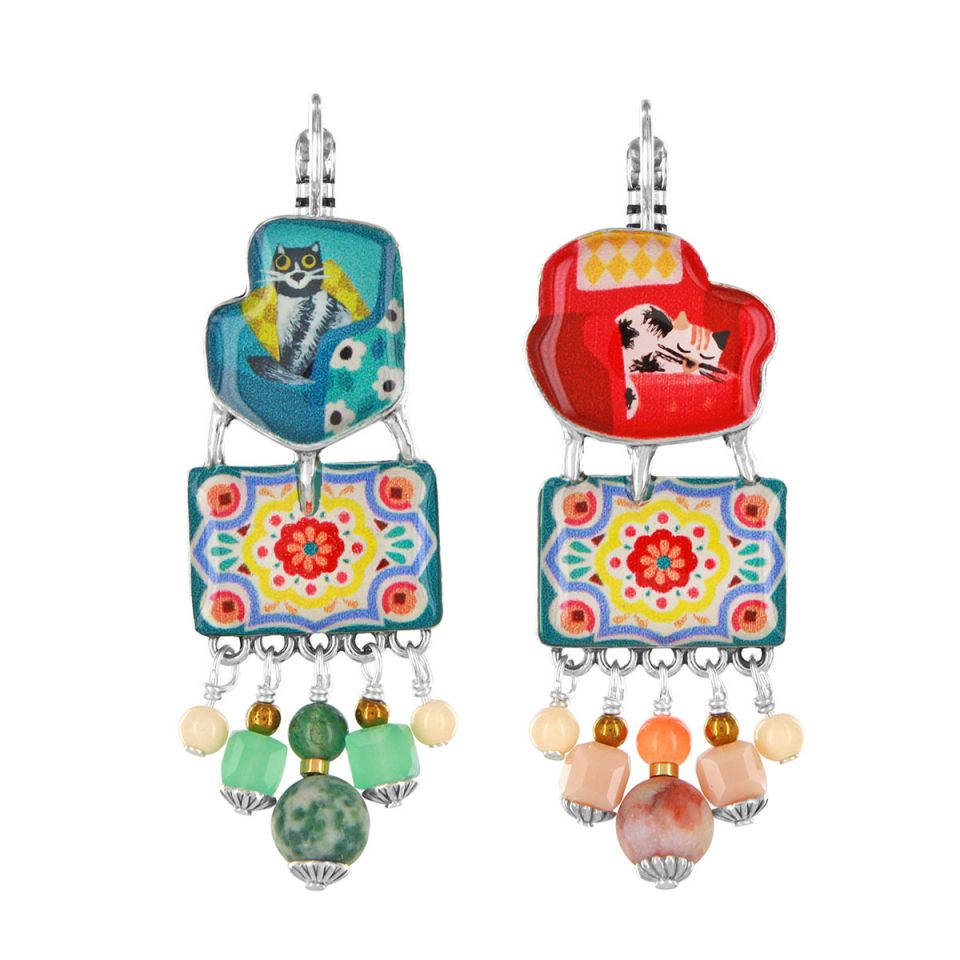 Taratata Jewellery - Beaded Chanapé Lever Back Earrings