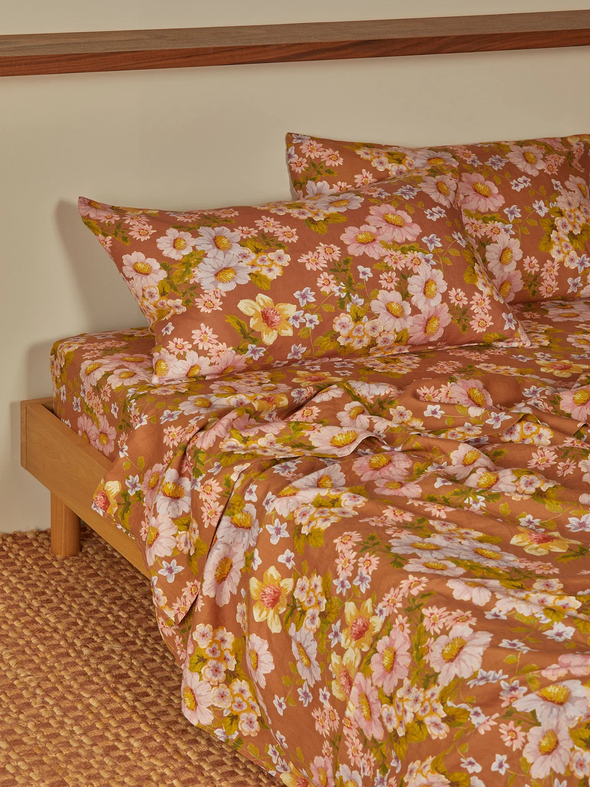 Bonnie and Neil Buttercup Rust Linen Standard Pillowcases