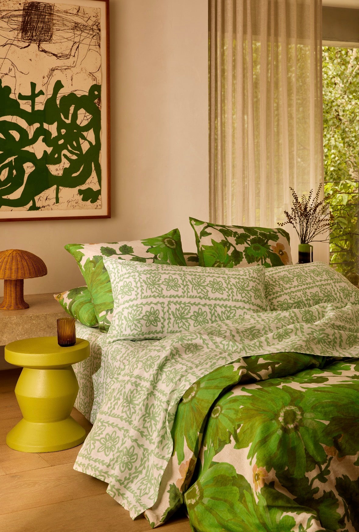 Bonnie and Neil Daisy Sage Flat Sheet