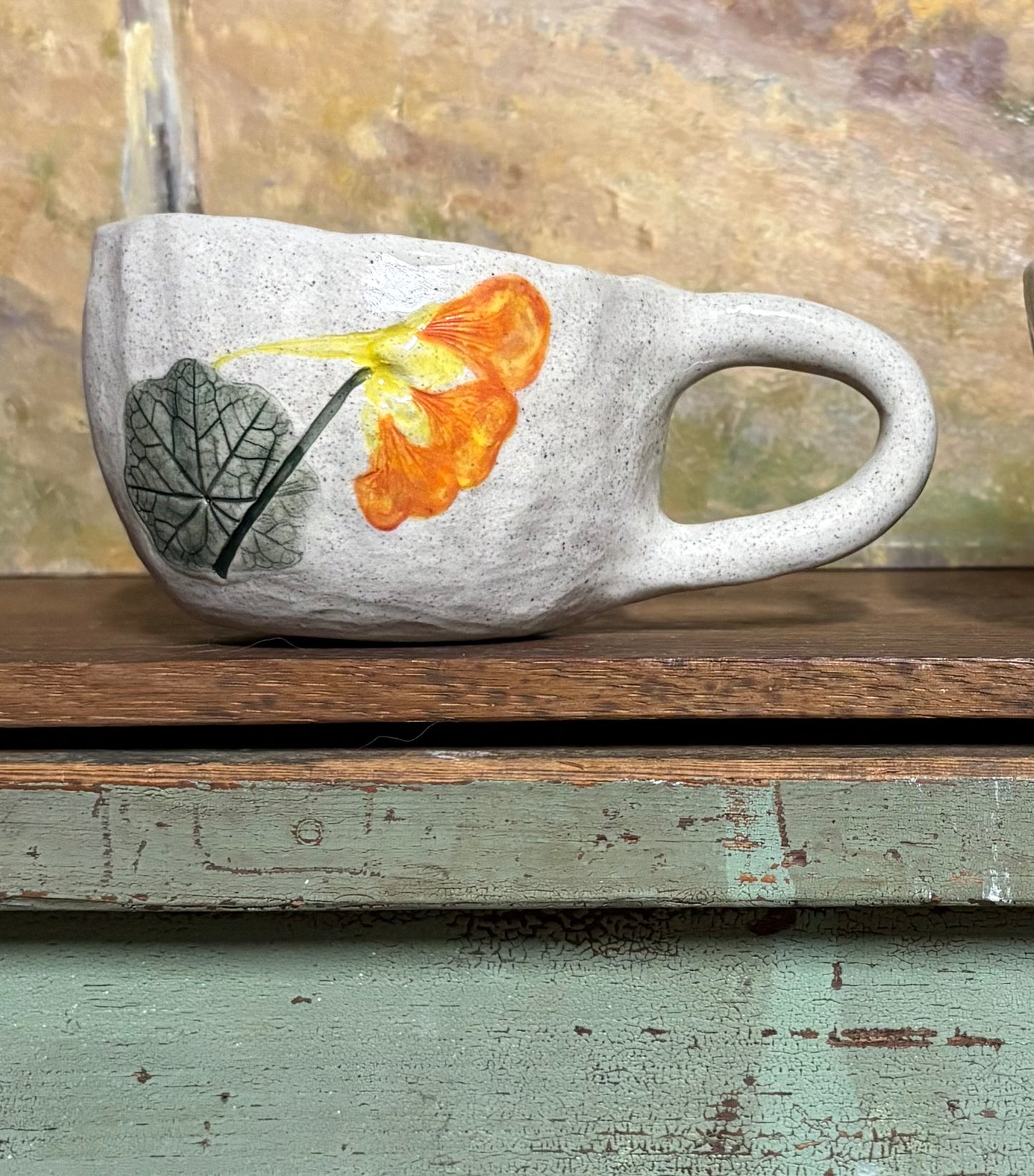 Handmade Ceramic Nasturtium Cup