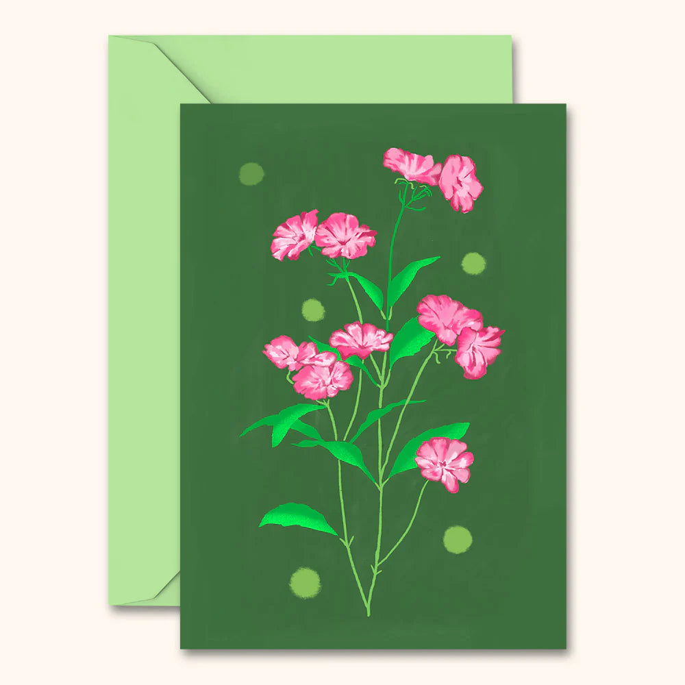 Delicate Floral Card - Green