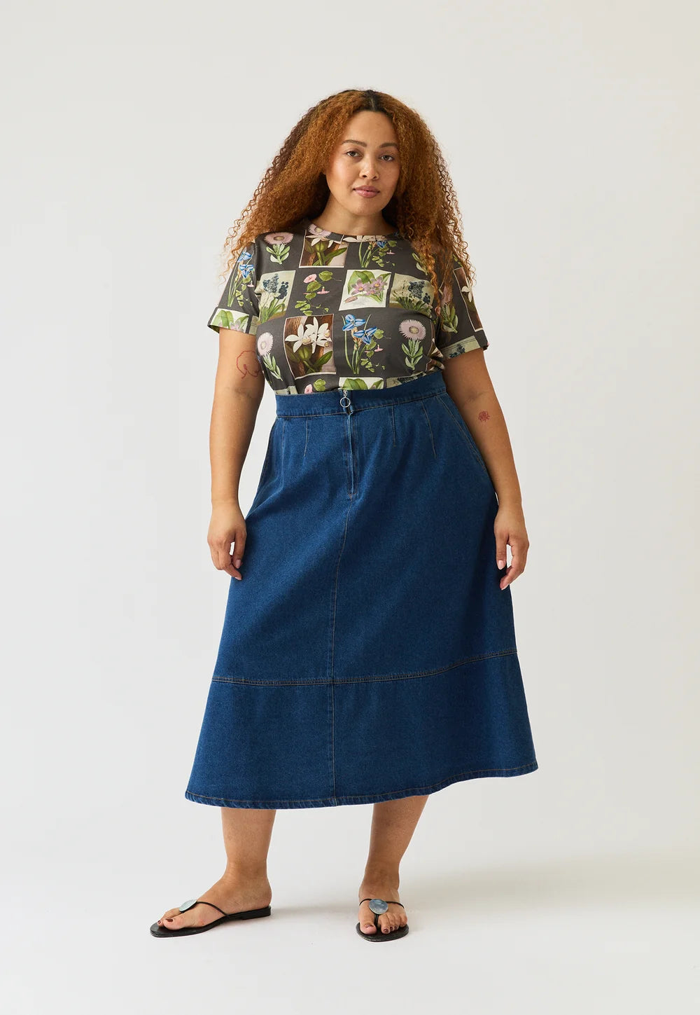 Nancybird Aries Denim Skirt - Dark Wash
