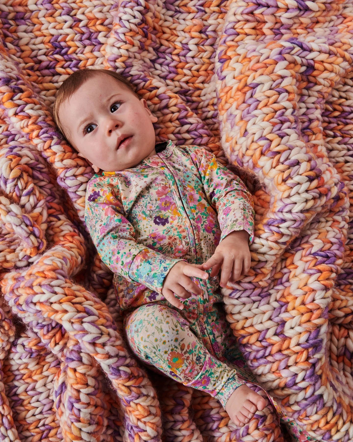 Kip and Co Organic Long Sleeve Zip Romper - Little Bit Ditsy