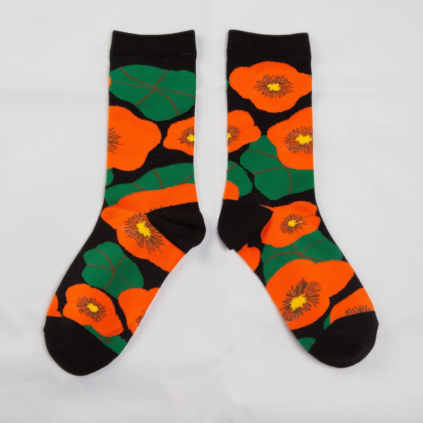Hello Maë Nasturtium Socks - Black