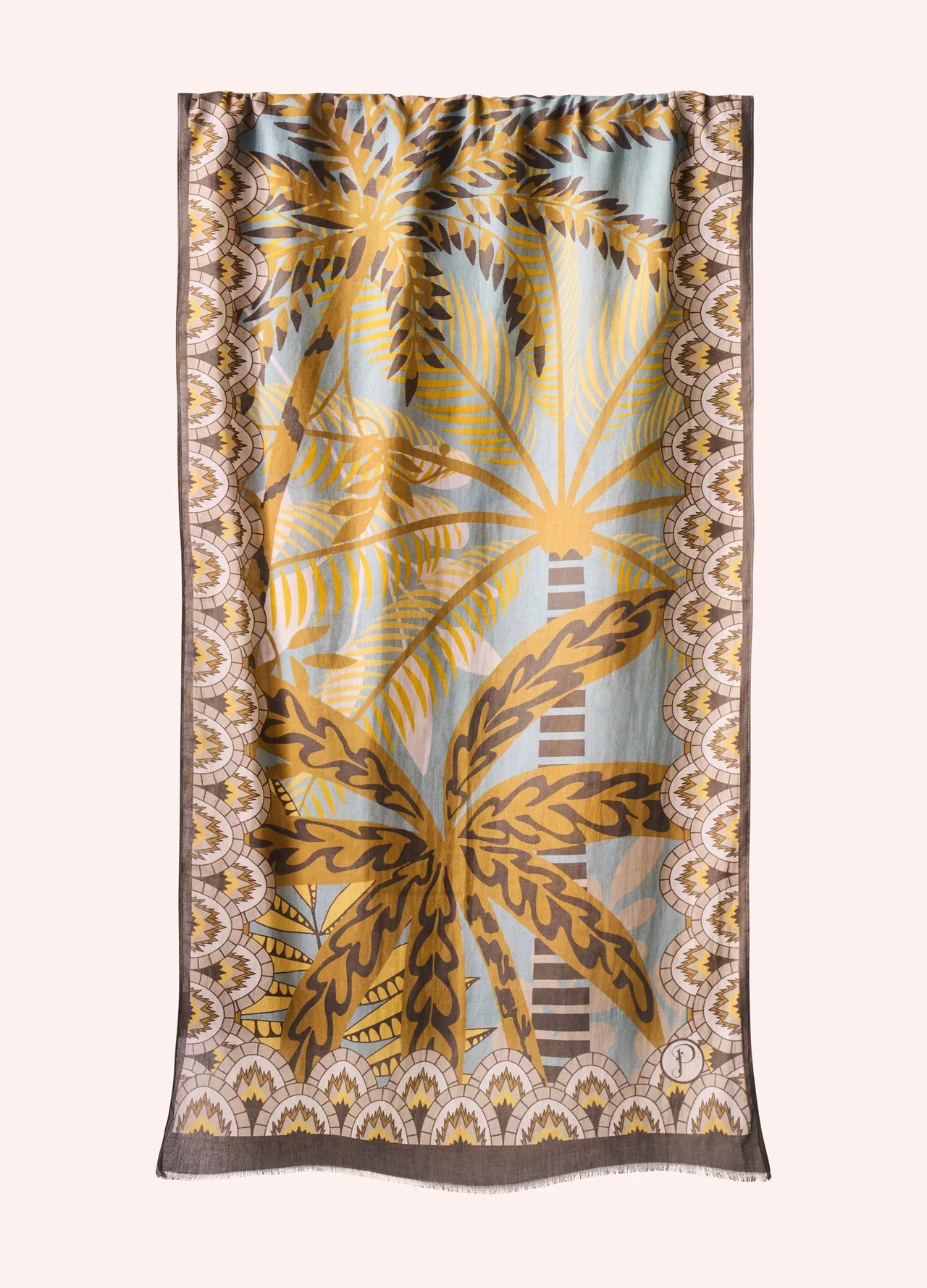POWDER Patterned Palms Cotton Scarf