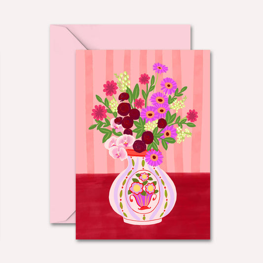 Bright Bouquet in Vase Card | Just Because, Any Occasion