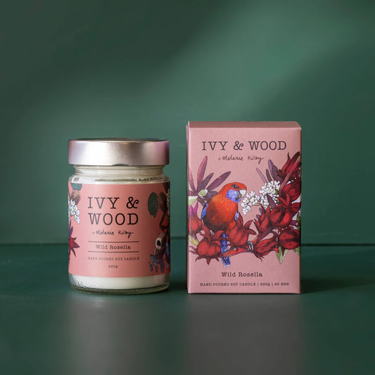 Ivy and Wood Candle - Wild Rosella