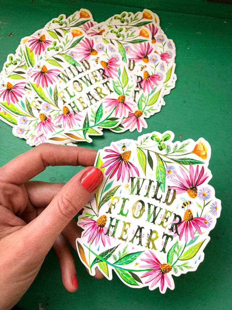 Katie Daisy ‘Wildflower Heart’ Matte Sticker