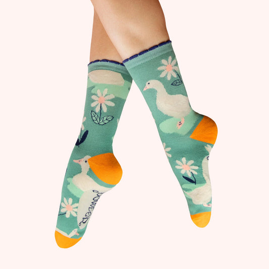 Powder Daisy Duck Ankle Socks - Jade