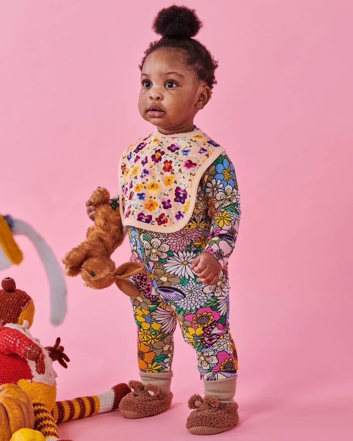 Kip and Co Organic Long Sleeve Zip Romper - Bliss floral