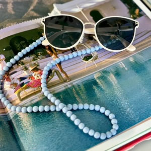Salty Safari Sunglass Chain - Beaded Blue Lilac
