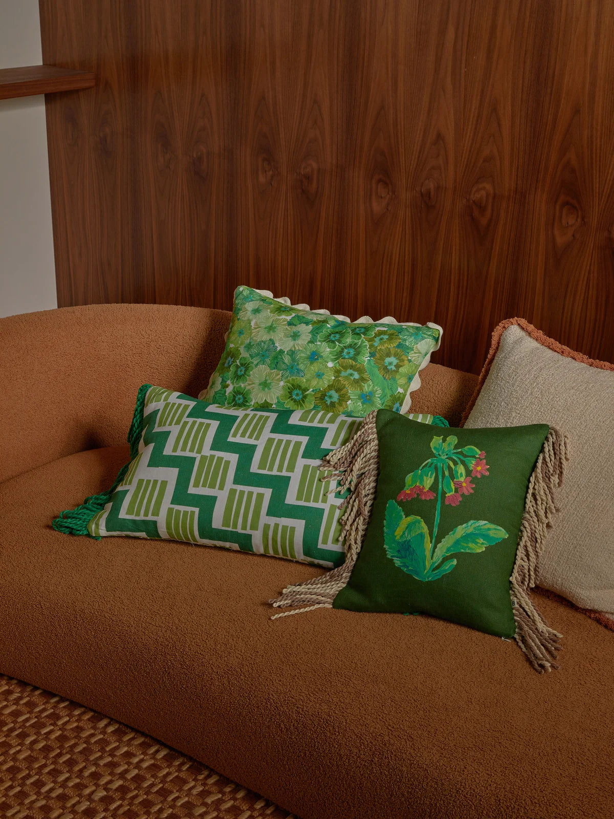 Bonnie and Neil Cushion - Lea Olive