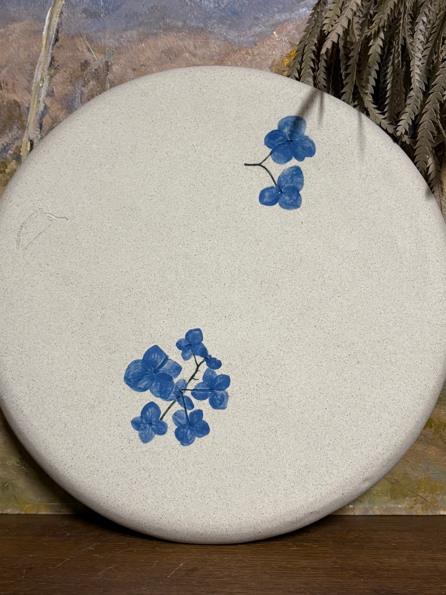 Handmade Ceramic Hydrangea Platter