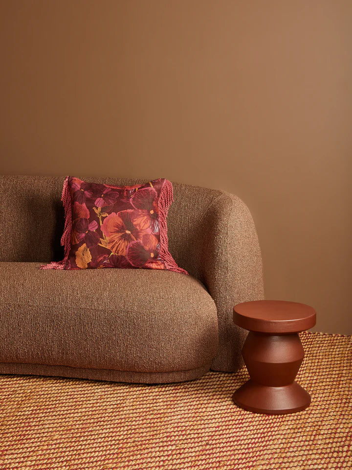 Bonnie and Neil Cushion - Wild Pansy Dark Cerise 50cm