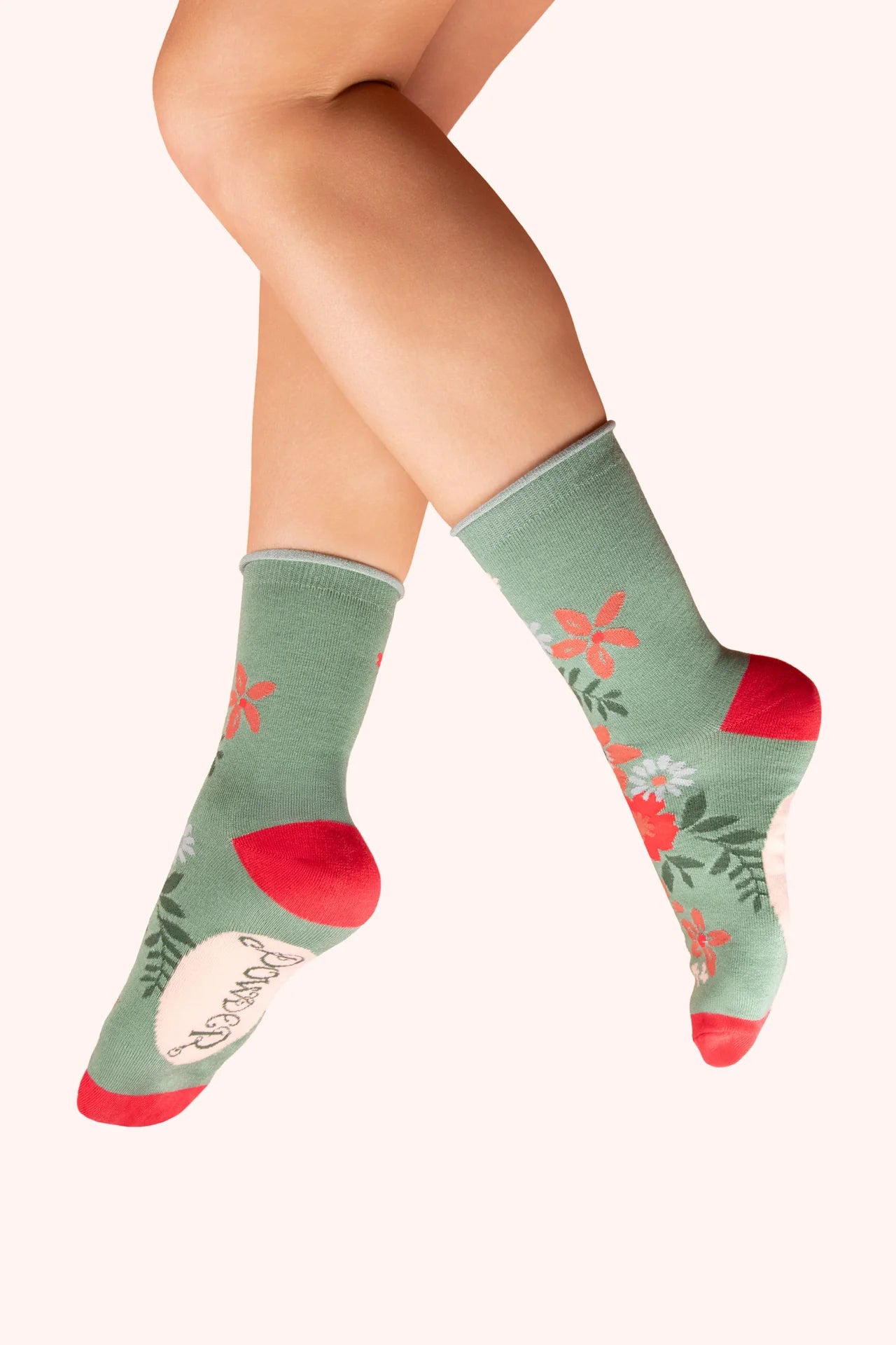 Powder Floral Spray Socks - various colours