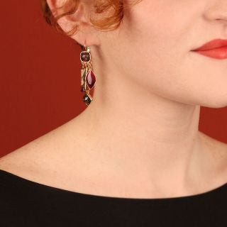 Taratata Jewellery - Beaded Rhodonite Lever Back Earrings