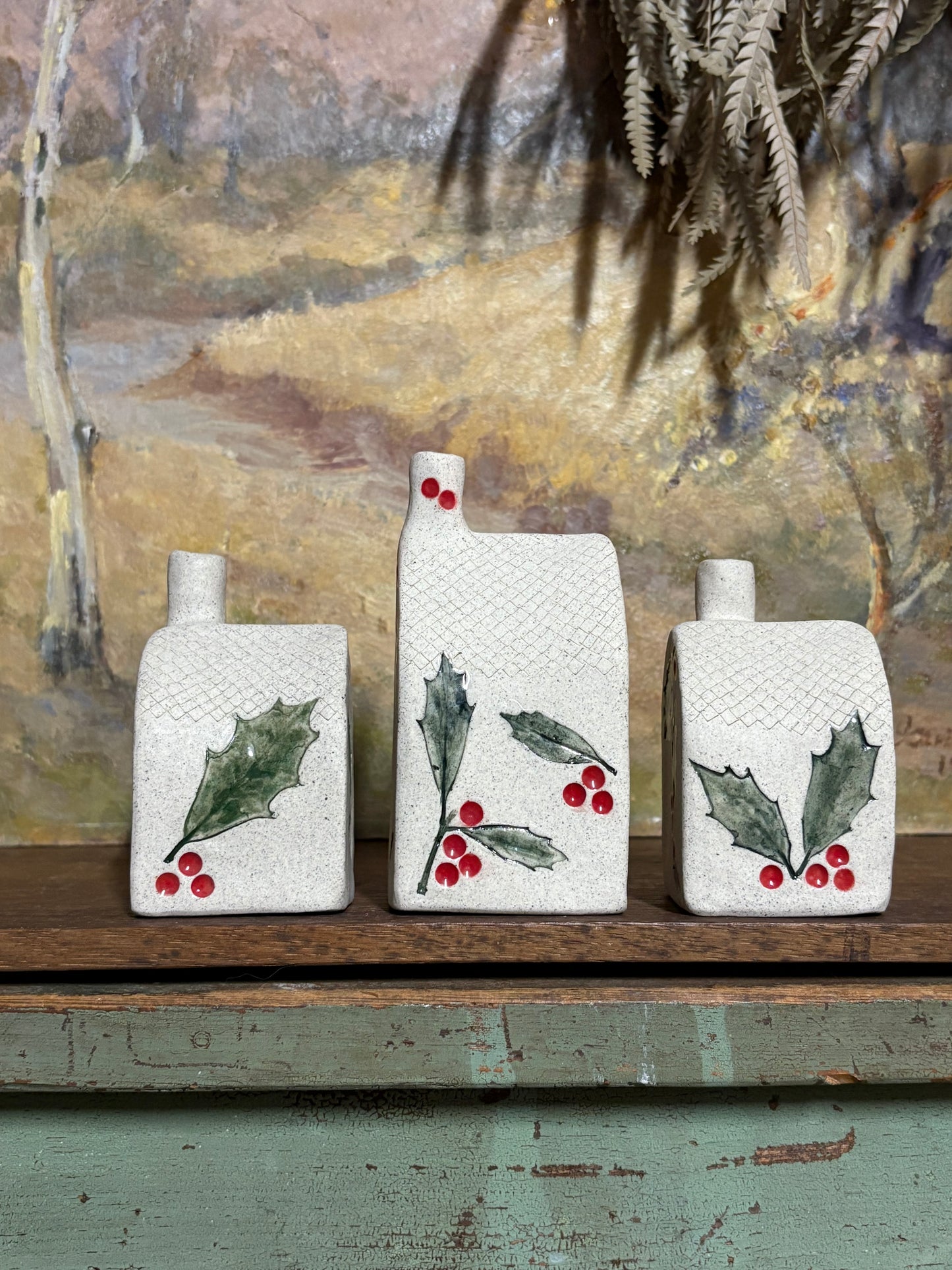 Handmade Ceramic Flower House Vases - Holly