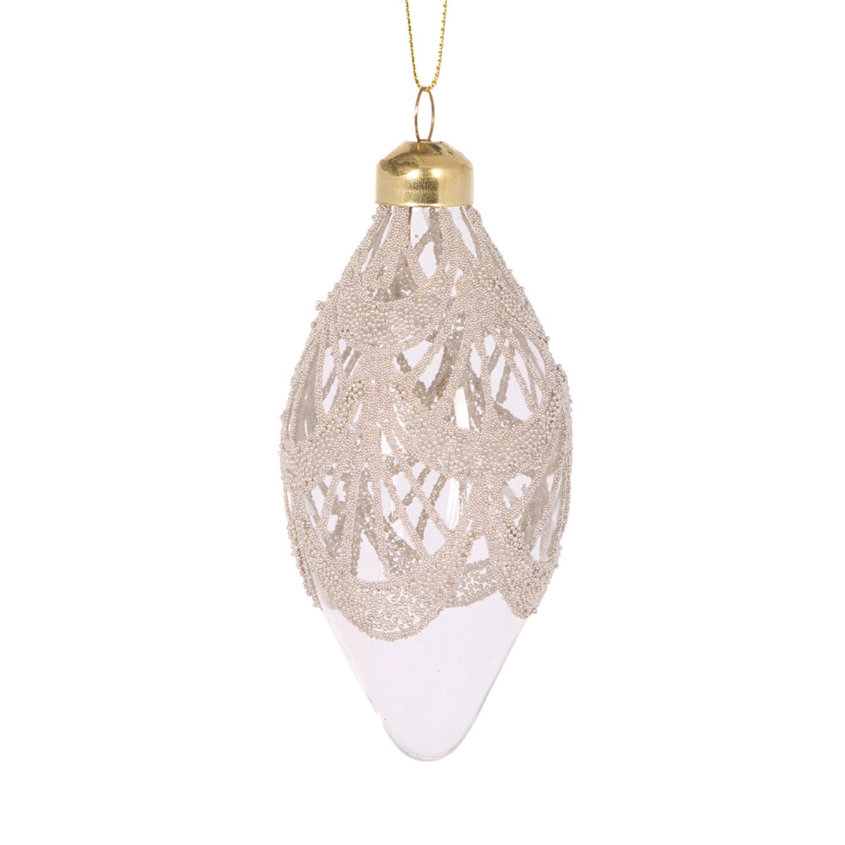 Champagne Lace Drop Bauble Decoration