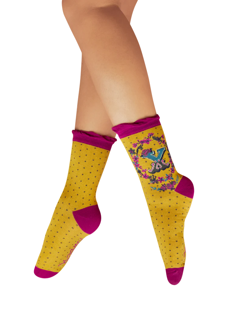 POWDER Letter Socks
