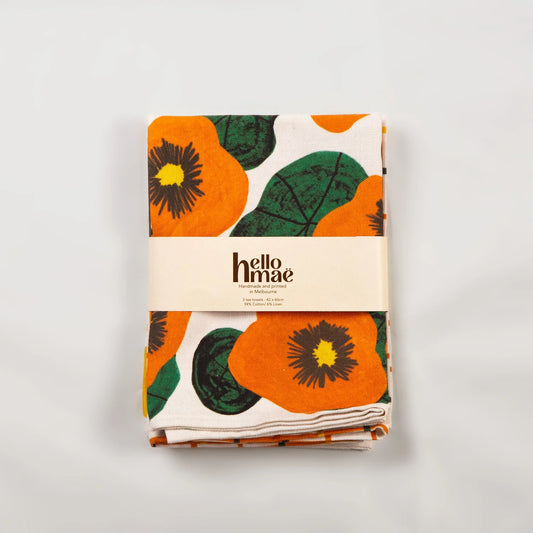Hello Mae Nasturtium Tea Towel Set