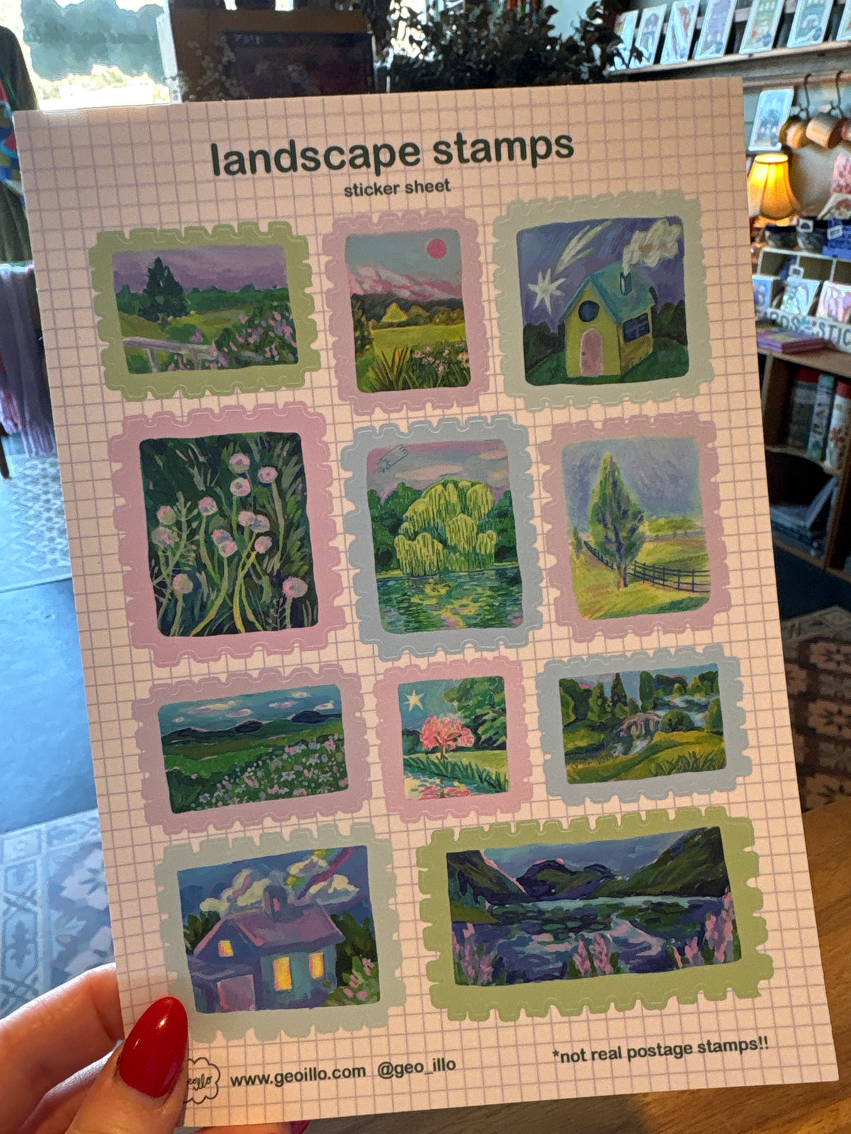 Geo Illo Landscape Stamps Sticker Sheet