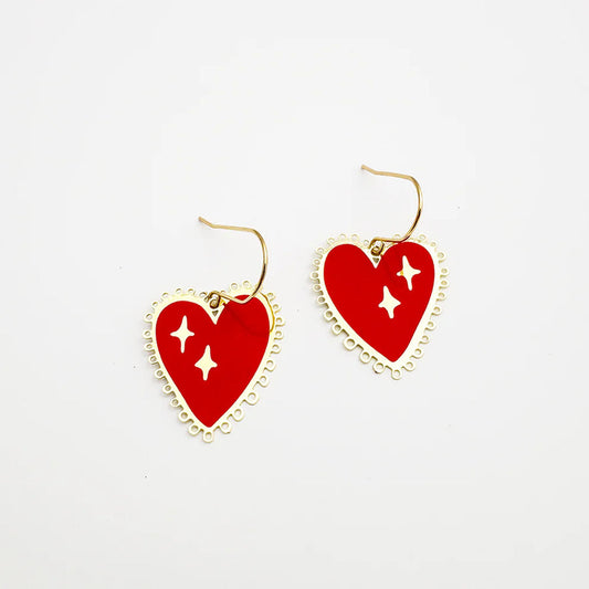 Denz Christmas Heart Earrings