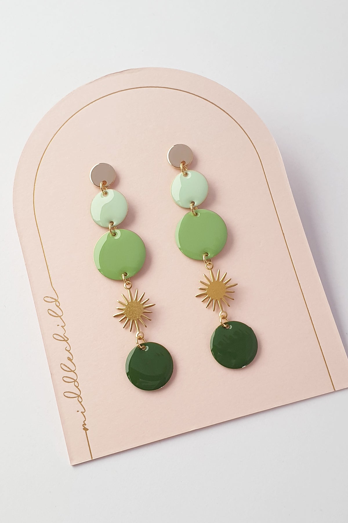 Middle Child Earrings - Festival Green
