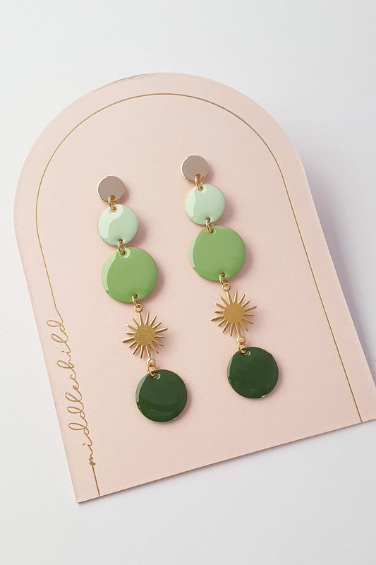 Middle Child Earrings - Festival Green