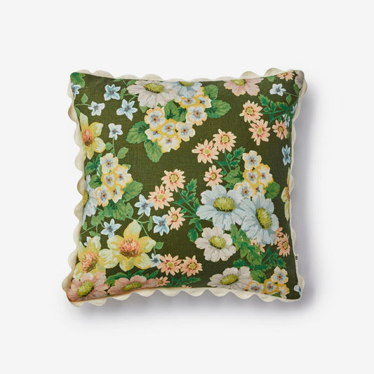 Bonnie and Neil Cushion - Buttercup Olive
