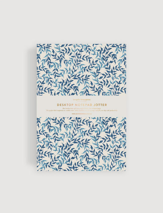 Bespoke Letterpress - Bluebloom Ivy Notepad Desktop Jotter
