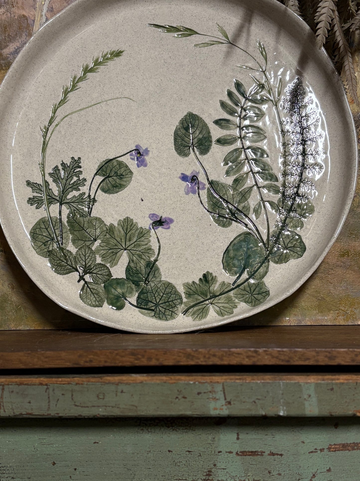 Handmade Ceramic Cottage Garden Platter