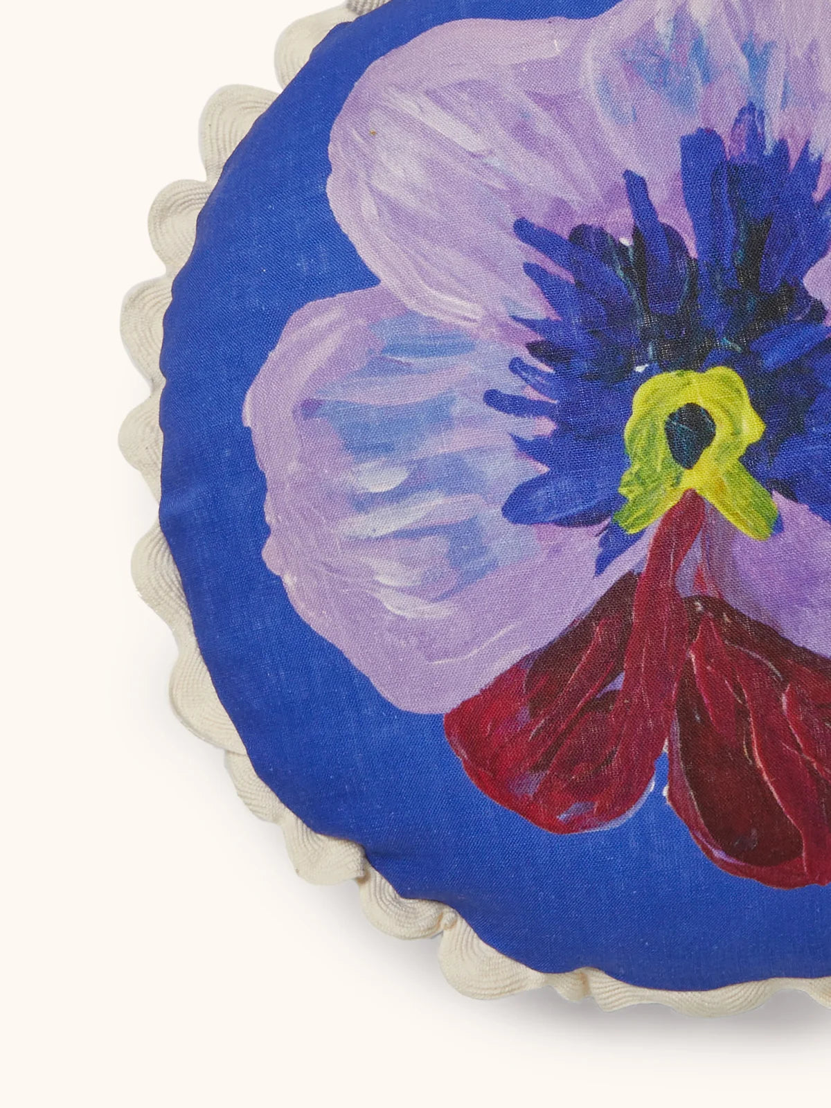 Bonnie and Neil Cushion - Pansy Klein Blue