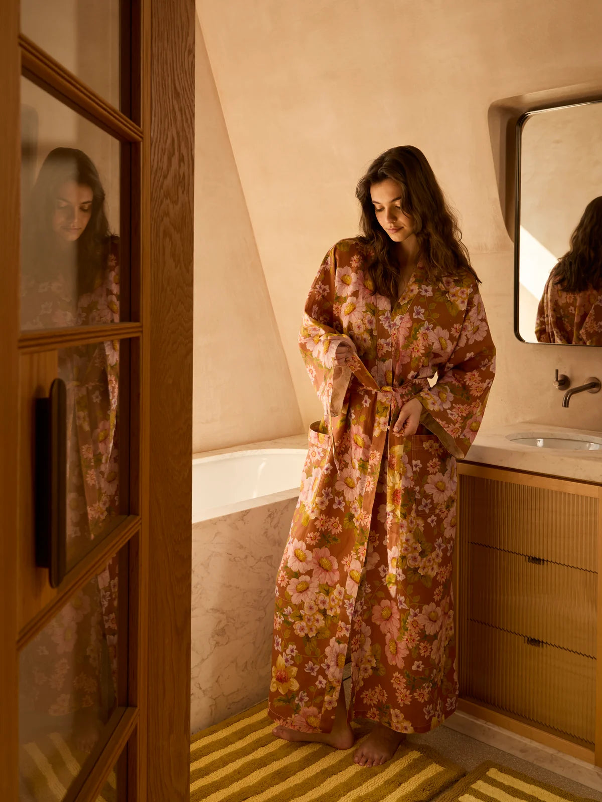 Bonnie and Neil Buttercup Rust Linen Robe