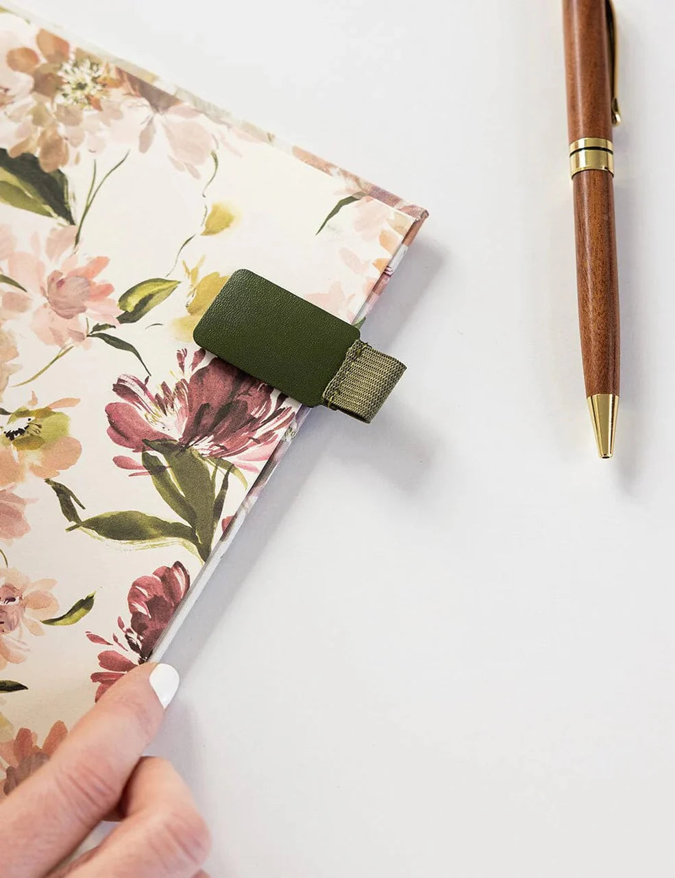 Bespoke Letterpress - Adhesive Pen Loop Olive Green