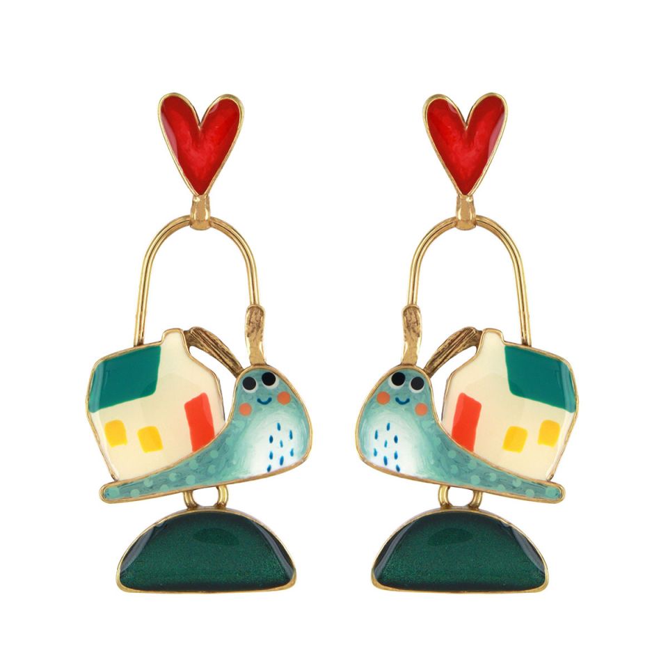 Taratata Jewellery - Sweet Home Snail Heart Stud Earrings