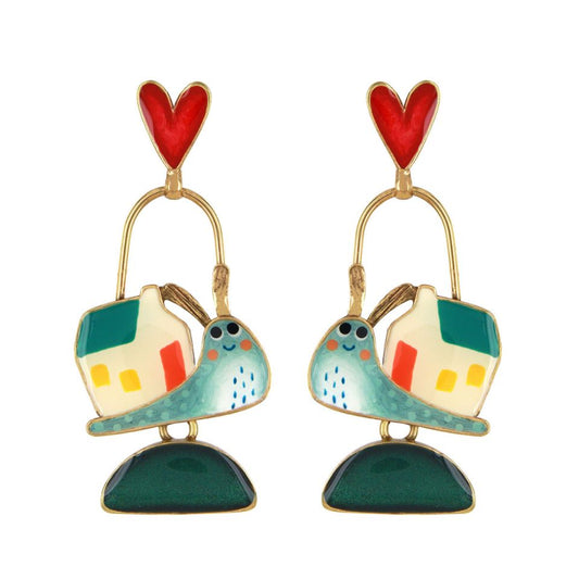 Taratata Jewellery - Sweet Home Snail Heart Stud Earrings