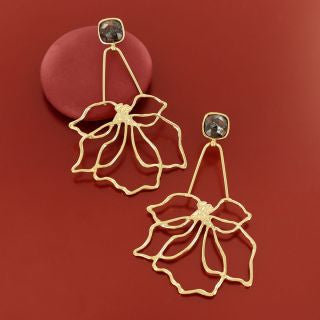 Taratata Jewellery - Rhodonite Stud Hibiscus Earrings