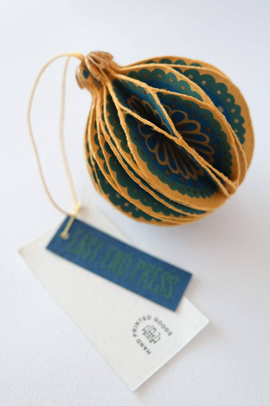 Yellow Bauble Honeycomb Decoration