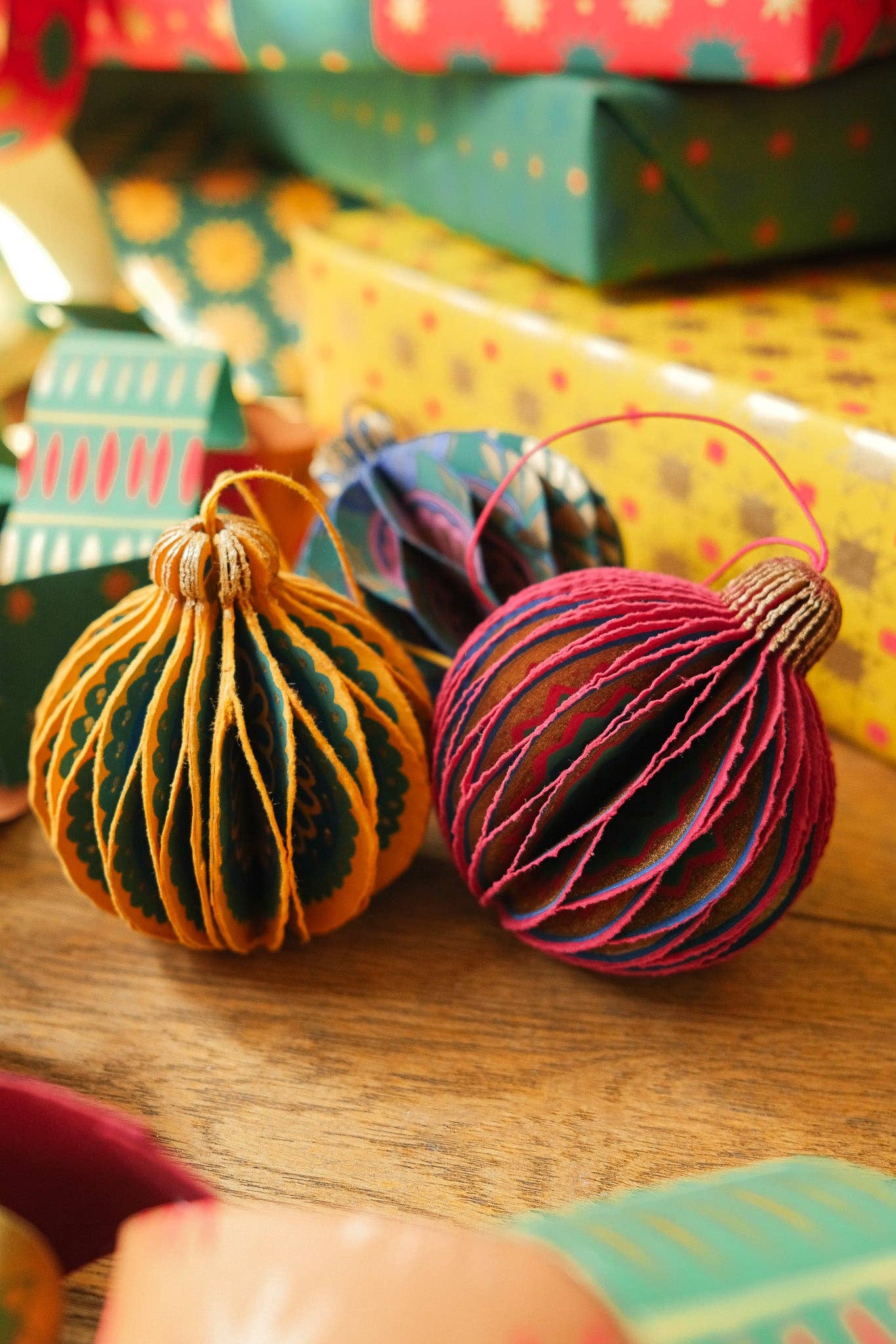Yellow Bauble Honeycomb Decoration