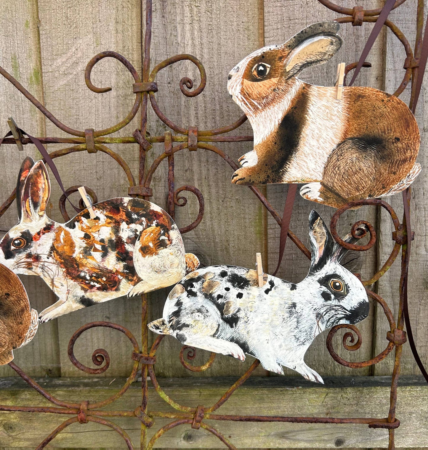 Handmade Fine art paper Bunny Garland 